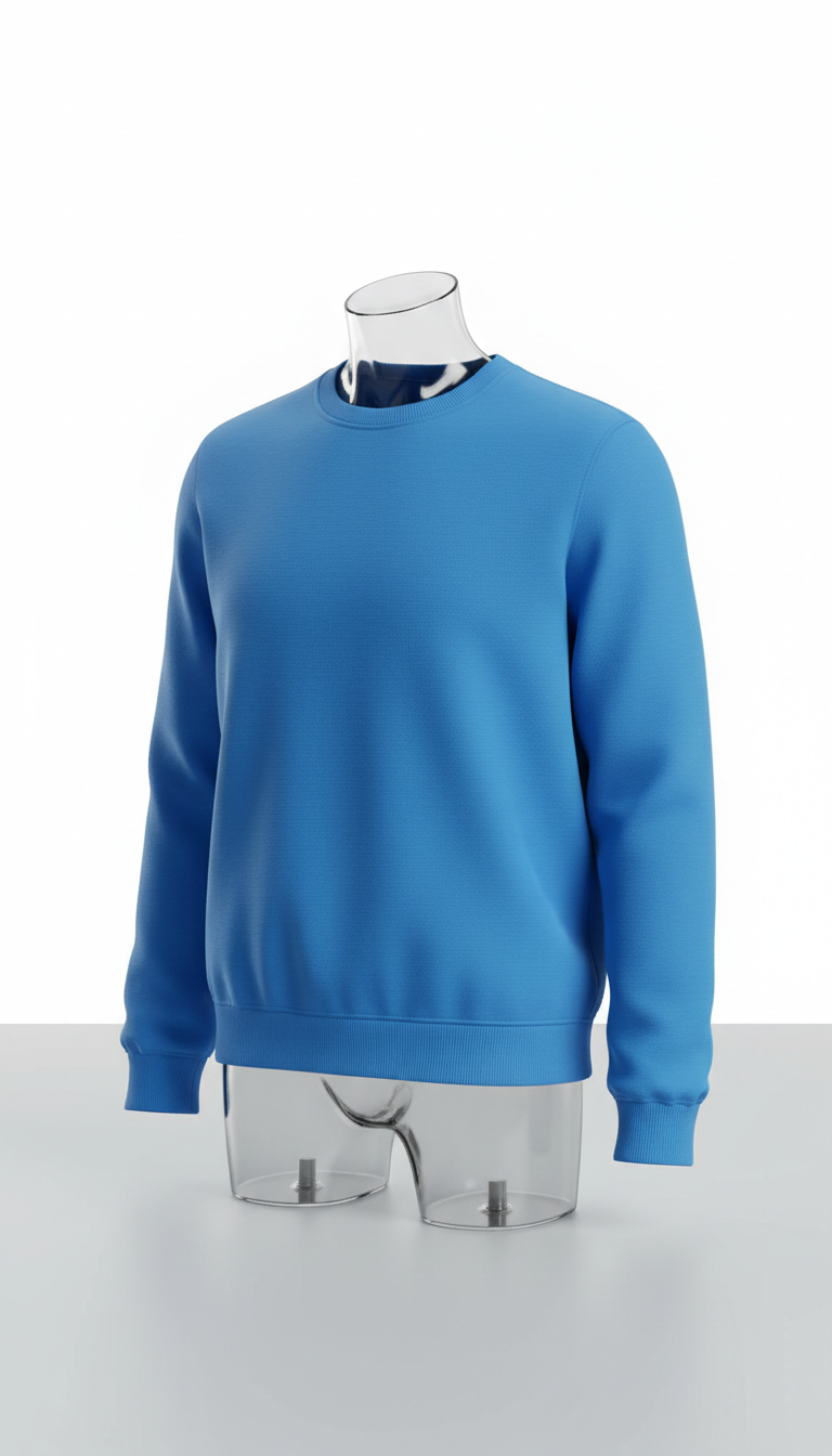 Modern crewneck sweatshirt in bright blue