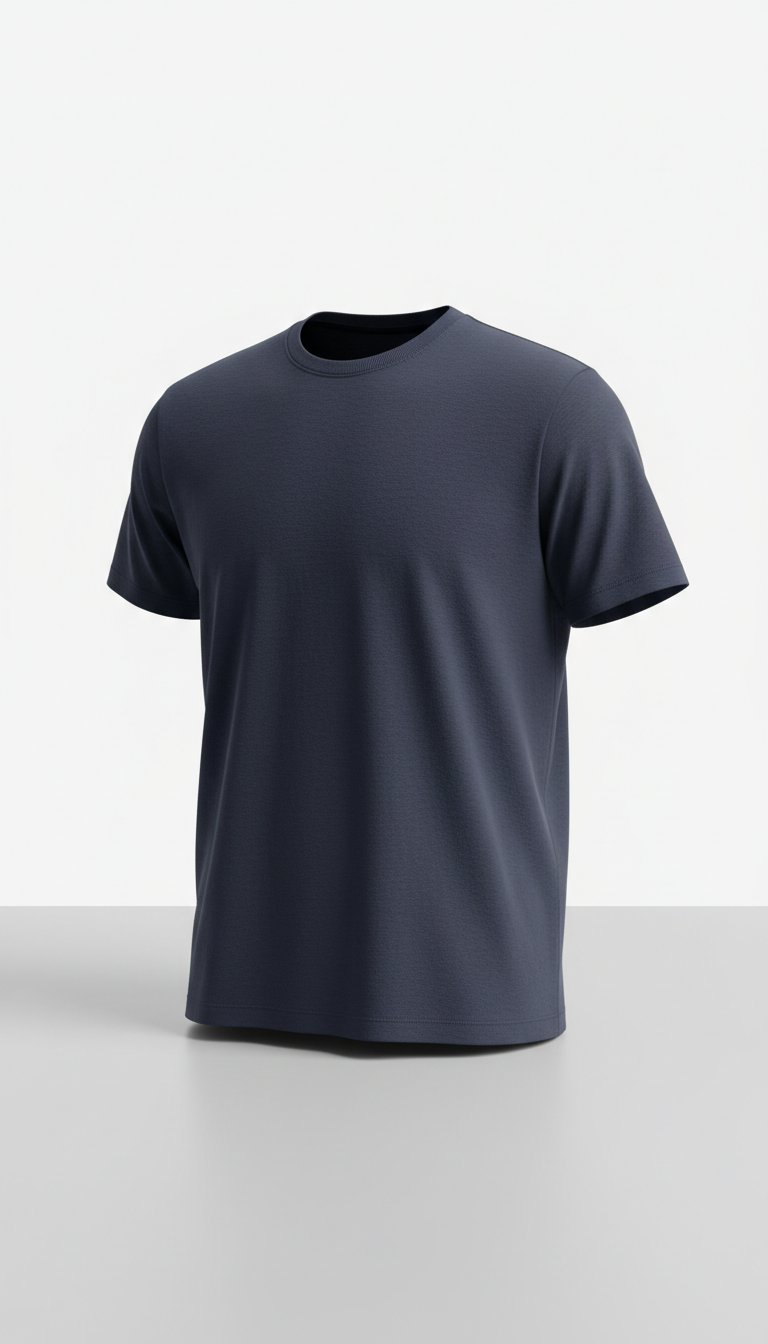 Classic cotton tee in deep navy